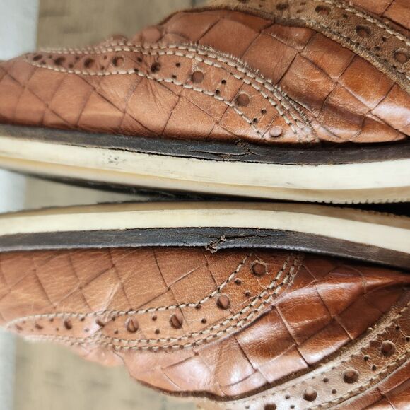 Galizio Torresi Shoes Mens 13 EU 46 Tan Leather Oxford Lace Up SOLES NEED REPAIR - Picture 8 of 11